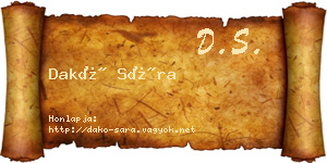 Dakó Sára névjegykártya